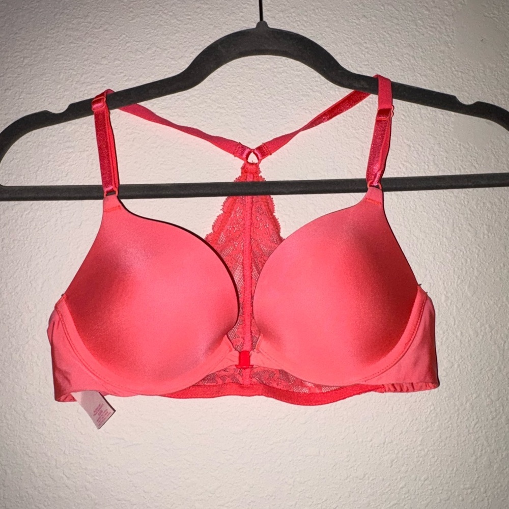 Victoria's Secret Coral Lace-Back Push Up Bra